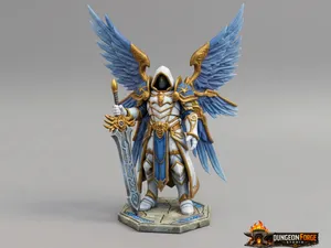 D&D miniature Fallen Angel Winged paladin knight