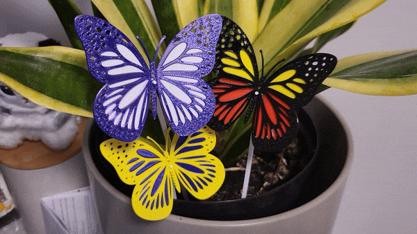 Colorful Articulated Butterfly for Flowerpots