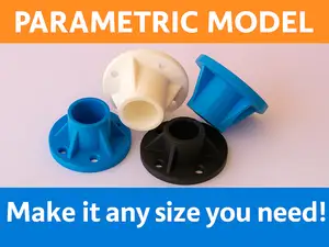 Parametric Round Socket with 4 gussets