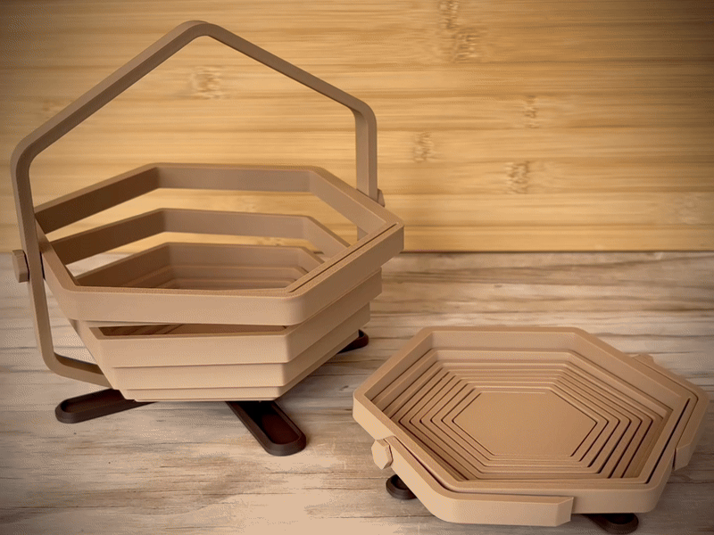 Foldable Basket | Spiral Hexagon Bowl