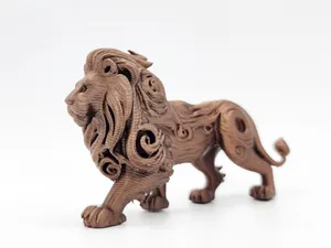 Wood-Carved Lion