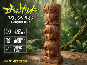 Shinji Rei Asuka Wooden Totem Evangelion