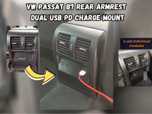 VW Passat B7 Rear Armrest Dual USB PD Charge Mount