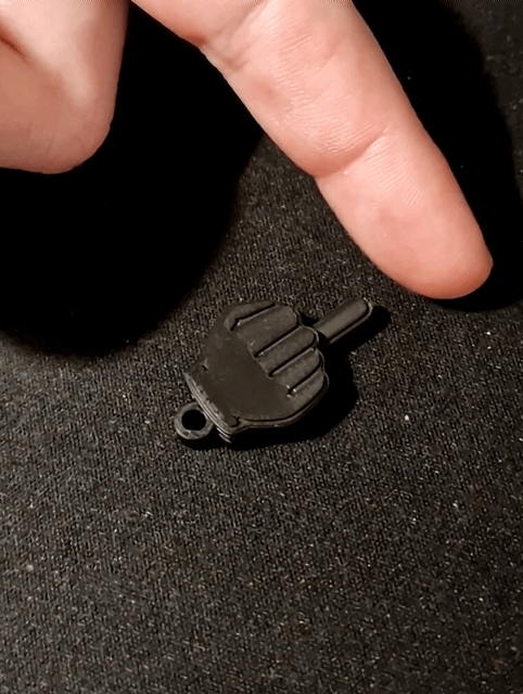 Middle finger keychain 