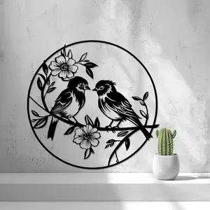 Birds with Flowers Wall Art