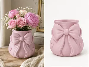 Pink Wrapped Bow Vase