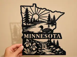 Minnesota Nature Wall Art – State Silhouette Decor