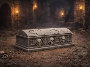 D&D Tabletop Terrain – (Skull Crypt Coffin)
