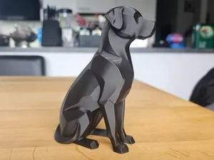 Low-Poly Eleganz: Sitzender Hund