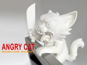Angry Cat with Knife Monitor Buddy