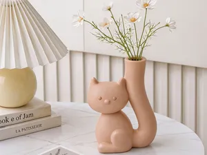 翘尾猫咪造型小花瓶