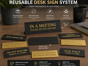 Interchangeable Desk Sign - Customizable