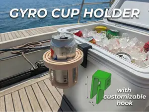 Gyro Cup Holder with Customizable Hook
