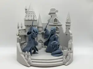 Diorama caricatura de Harry Potter vs Voldemort