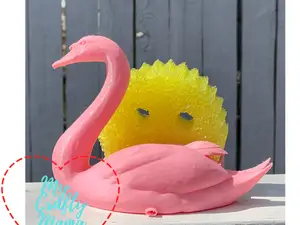 Swan Round Sponge Holder fits Scrub Daddy