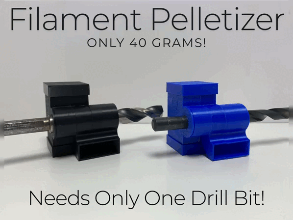Self-feeding filament pelletizer