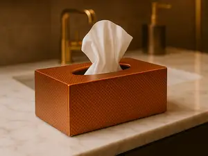 Elegant Tissue Box Holder  Micro-Textured Pattern 