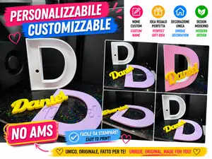 Lettera 3D Vuota custom con Nome Incastro no ams