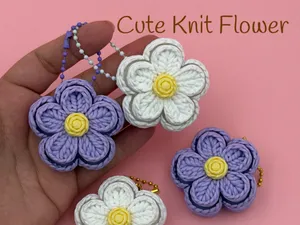 Cute Knit Flower – Fidget Clickers Keychains