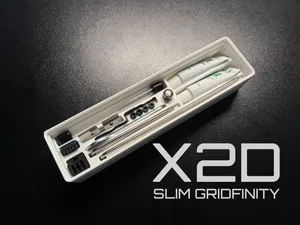X2D Slim Gridfinity Accessories Tool Box 1x4 Bin