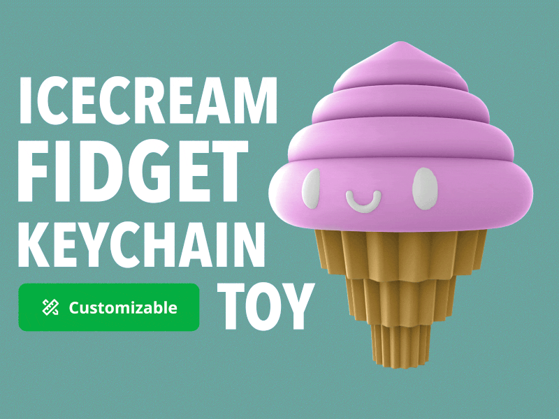 Ice cream cute fidget keychain toy