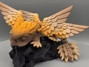 Nature Owl Dragonling Articulated Fantasy Creature