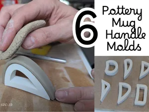 6 Plastic Pottery Mug Handle Molds