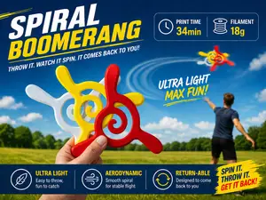 Spiral Boomerang - Fast Print and Return Fully