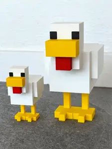 Minecraft Chicken prop 2 sizes + hat