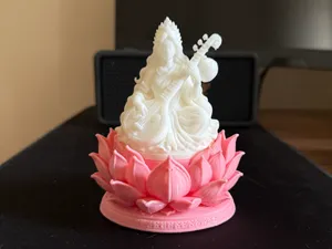 Veena Goddess Saraswati on Lotus