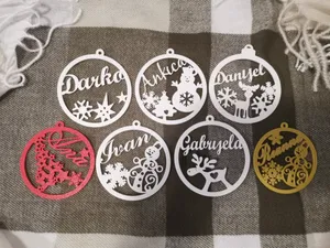 Christmas 7 Customisable Ball (Your name) Tag