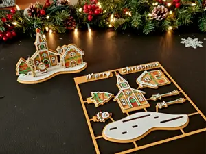 kit card gingerbread christmas village