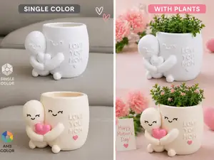 Cute Hugging Planter - Love You Mom