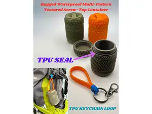 Rugged Waterproof Textured Screw-Top Container