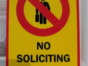No Soliciting sign