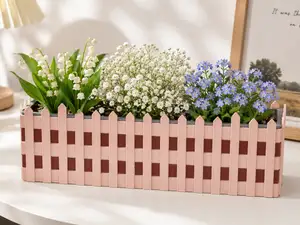「编织时光」栅栏花盆盒 木栏花槽
