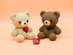 Crochet Valentines Bear with storage box NO AMS