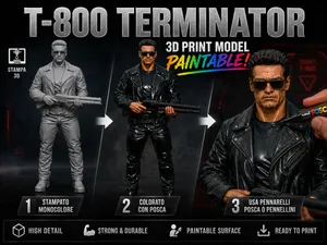 T-800 |Arnold Inspired Paintable Cyborg 3D Model