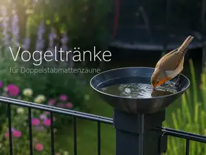 Moderne Vogeltränke für Doppelstabzaunpfosten