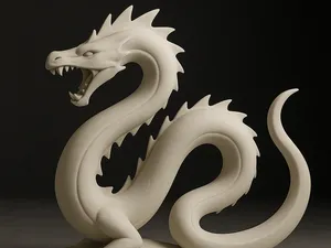 Serpent Dragon – Stylized 3D Printable Sculpture
