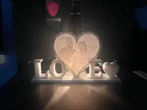 valentines love Lithophane light up ornament