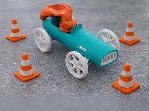 Balloon-powered Car Toy - 1950s Formula Style