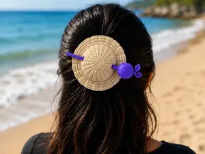 Presilha de cabelo chapéu Luffy e fruta