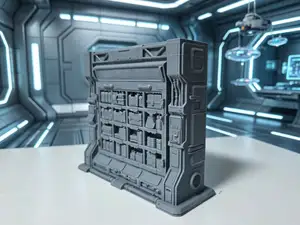 Sci-Fi Scene - Base Interior Wall Panel Gear Depot