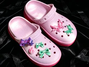 蝴蝶结洞洞鞋鞋花CROCS装饰物1.0