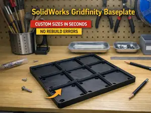 SolidWorks Gridfinity Base - Error-Free Parametric