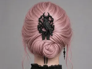Goth Raven Moon Hair Fork