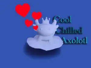 Cute Smiling Crowned Axolotl on Glowing Lily Pad