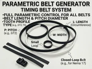 Parametric Belt Generator (GT2, XL, HTD, T5) 