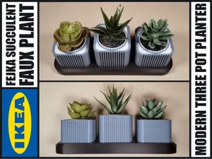 IKEA Fejka Succulent - Modern Three Pot Planter